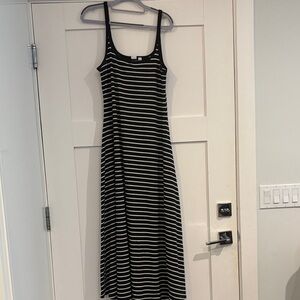 GAP Black and White Striped Maxi Dress